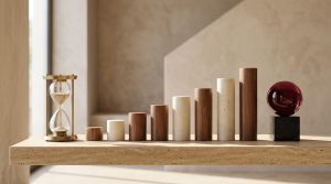 Composición arquitectónica de estudio sobre cálculo de pensión de jubilación y carrera de cotización en España